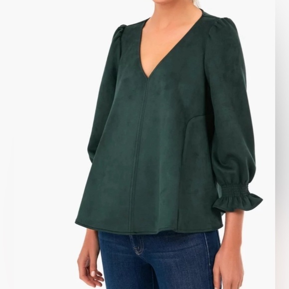 Tuckernuck Tops - TUCKERNUCK Malachite Suede Easton Blouse
